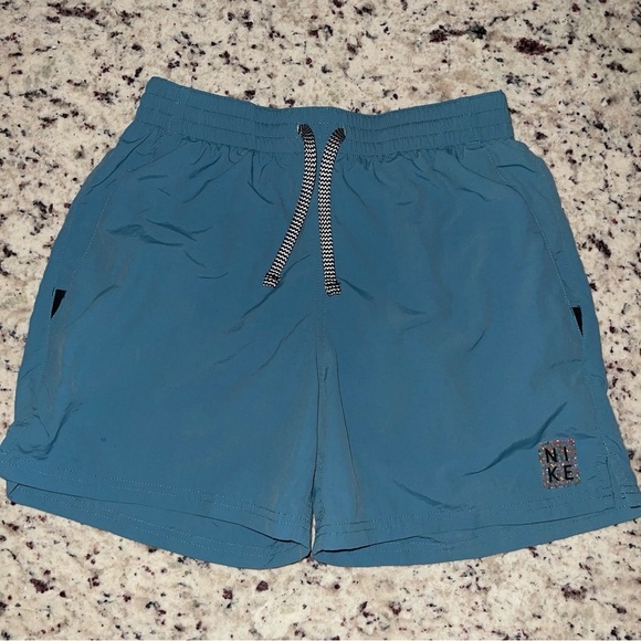 Nike Swim Shorts Teal Blue Green Size Small Lined Men’s 4” Inseam NESSB636-344 - Picture 1 of 9